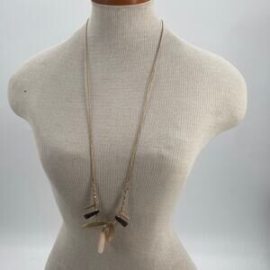 Jade & Jasper Gold tone rose quartz stone necklace